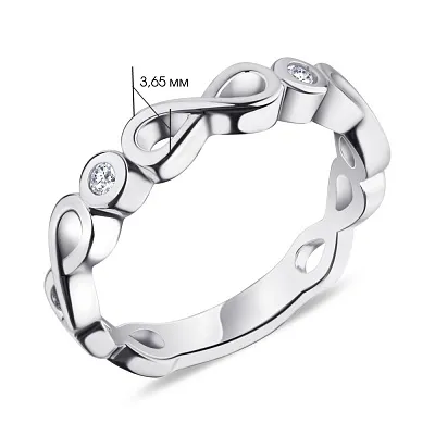 Серебряное кольцо «Бесконечность» с фианитами (арт. 7501/5215)