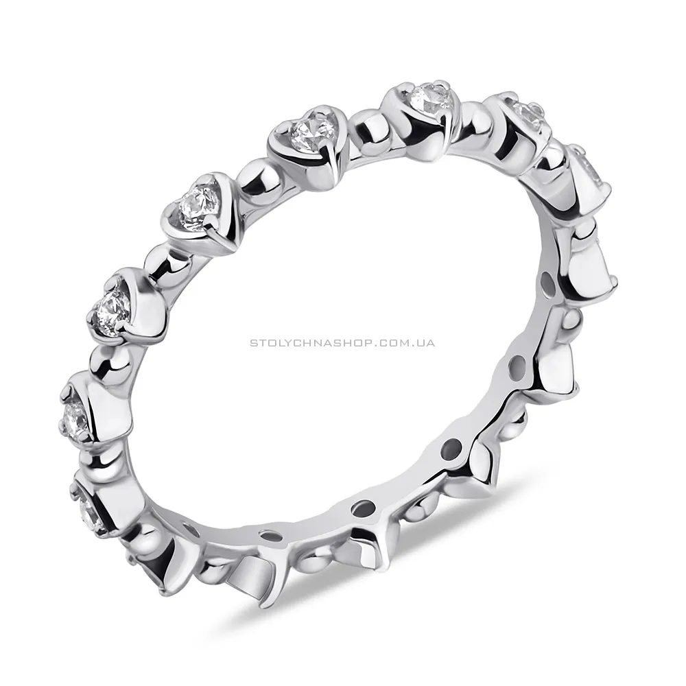 Серебряное кольцо с фианитами (арт. 7501/6584) - цена