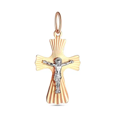 Золотой нательный крестик с распятием  (арт. 517003)