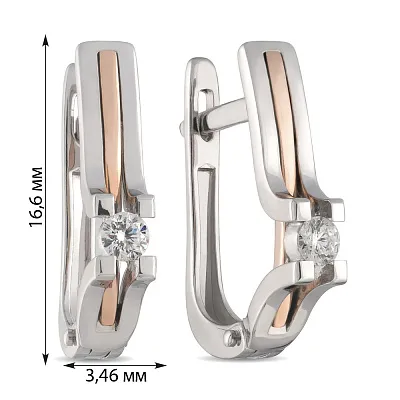 Золоті сережки з діамантами (арт. С011002015бк)