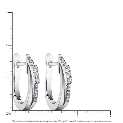 Сережки из серебра с белыми фианитами (арт. 7502/4195)