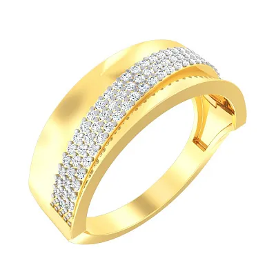 Золотое кольцо с фианитами (арт. 141300ж)