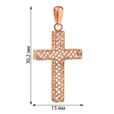 Хрестик з червоного золота (арт. 440863)