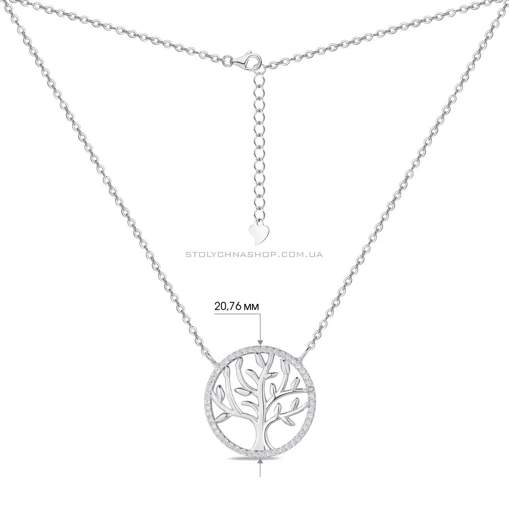 Колье из серебра "Семейное дерево" с фианитами (арт. 7507/1140) - 3 - цена
