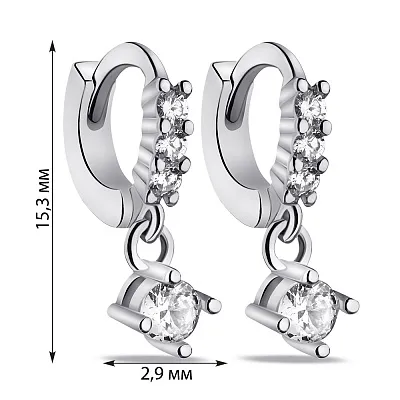 Срібні сережки з фіанітами (арт. 7502/9316/10)
