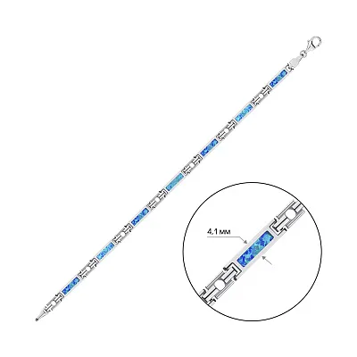 Браслет из серебра с синим опалом (арт. 7509/1674Пос)