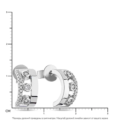 Сережки-цвяшки зі срібла з фіанітами  (арт. 7518/6056)