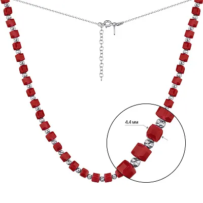 Колье из серебра с красным ониксом  (арт. 7507/2009ок)