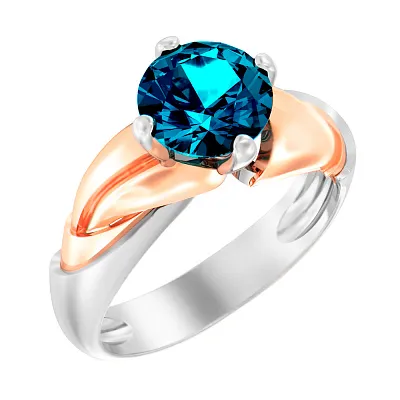 Золотое кольцо с топазом Blue Ocean (арт. 140747Пбл)