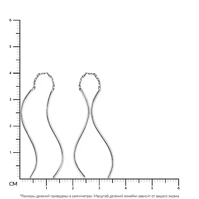 Серьги-цепочки из белого золота  (арт. 106582б)