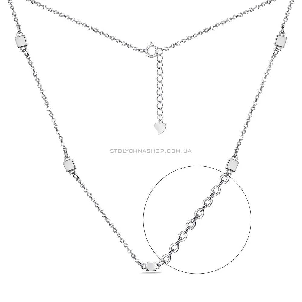 Срібне кольє з об'ємними геометричними фігурами Trendy Style (арт. 7507/1290) - цена