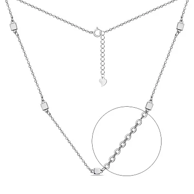 Срібне кольє з об'ємними геометричними фігурами Trendy Style (арт. 7507/1290)