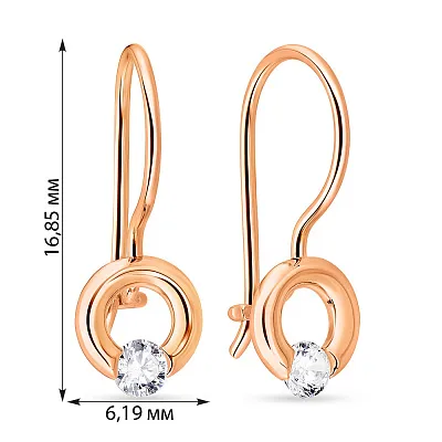 Сережки з червоного золота (арт. 108370)