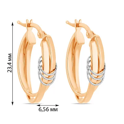 Золотые серьги в комбинированном цвете металла (арт. 107455кб)