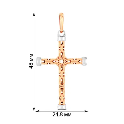 Хрестик з червоного і білого золота  (арт. 440976/40)