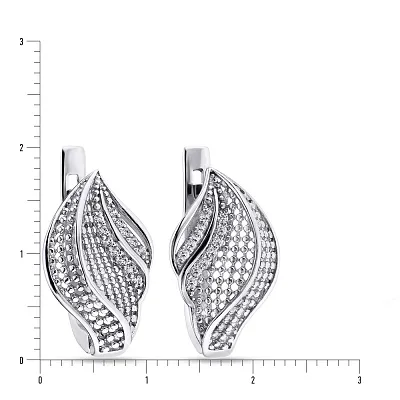 Сережки срібні з фіанітами (арт. 7502/5706-р)