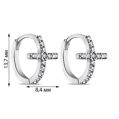 Серебряные серьги-кольца с фианитами (арт. 7502/9506/10)