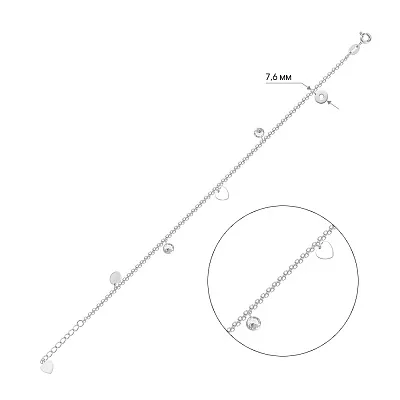 Серебряный браслет с подвесками (арт. 7509/2326)