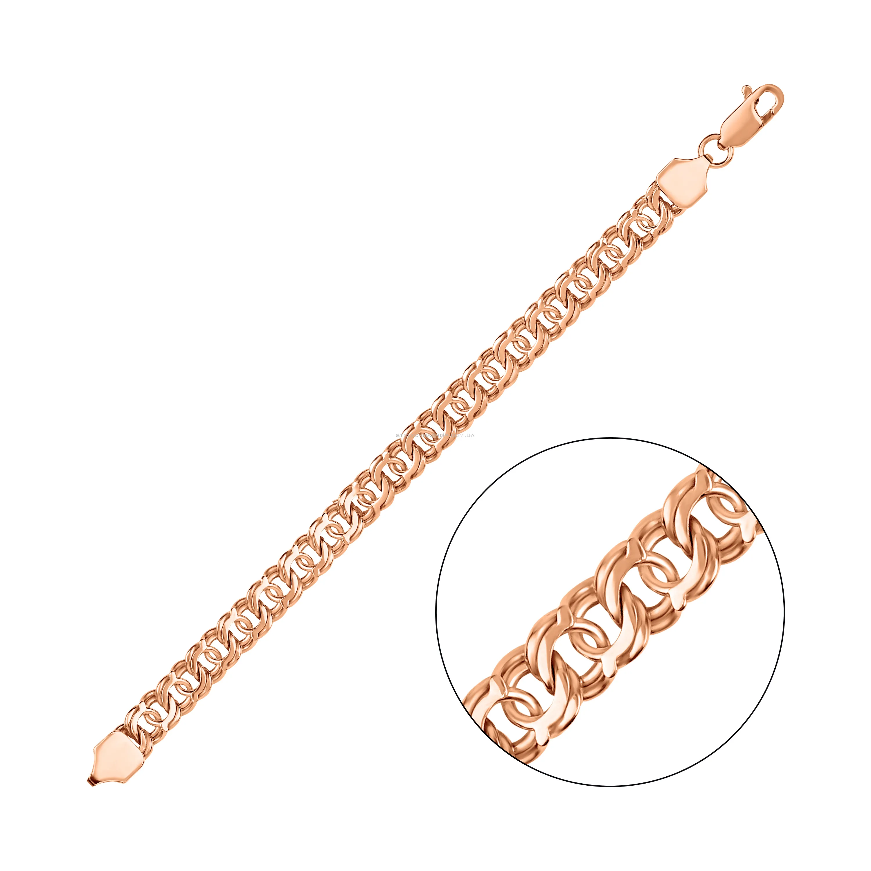 Золотой браслет плетение Бисмарк двойной (арт. 31/2054)