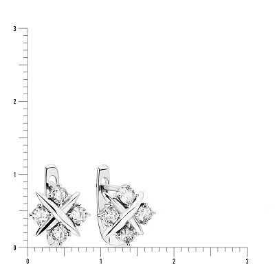 Сережки срібні з фіанітами (арт. 7502/4374)