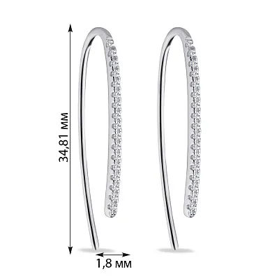 Сережки срібні з фіанітами (арт. 7502/21052р)