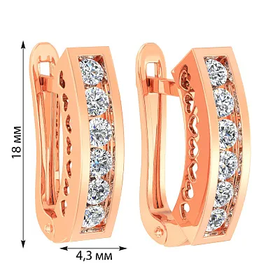 Золоті сережки з фіанітами (арт. 118100)