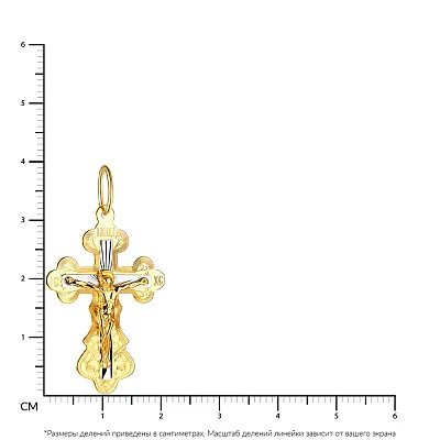 Золотой крестик с родированием  (арт. 521501жр)