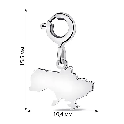 Серебряный подвес Карта Украины (арт. 7503/0787шпю)