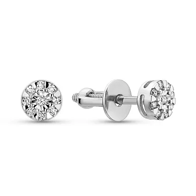 Серьги из белого золота с бриллиантами (арт. Т011818010б)