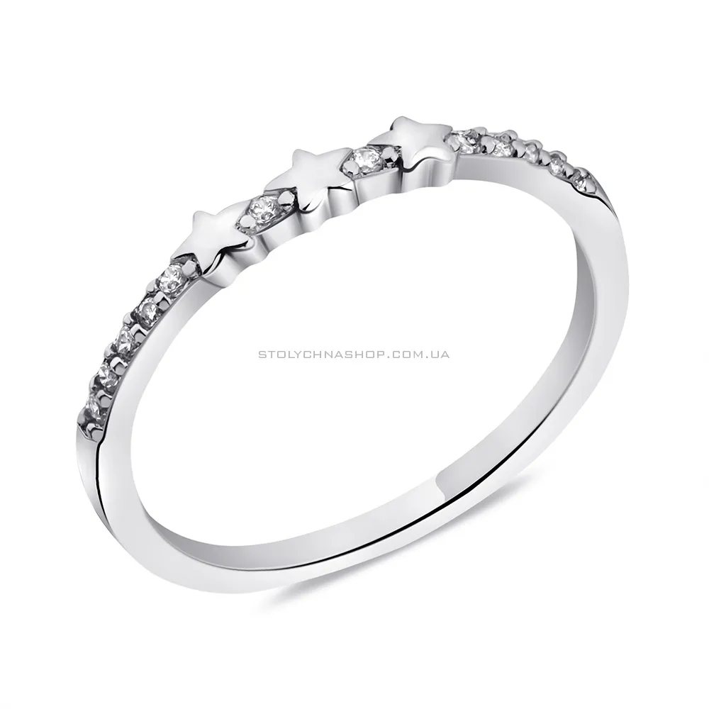 Серебряное кольцо Звезда с фианитами (арт. 7501/6598) - цена
