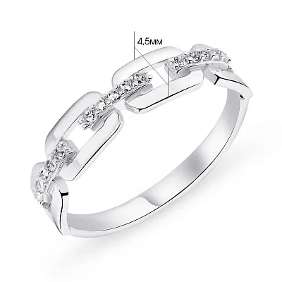 Широкое кольцо Trendy Style из серебра с фианитами  (арт. 7501/5589)