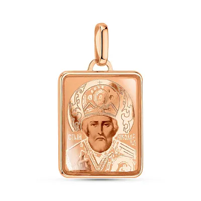 Золотая ладанка Святой Николай Чудотворец (арт. 421117Н)