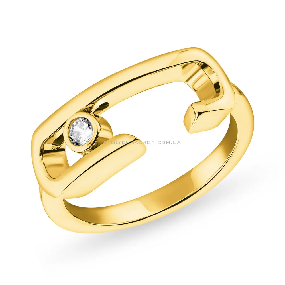 Кольцо из серебра с желтым родированием  (арт. 7501/5095ж) - цена