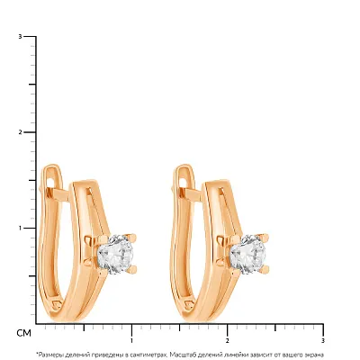 Золоті сережки з фіанітами (арт. 107630)