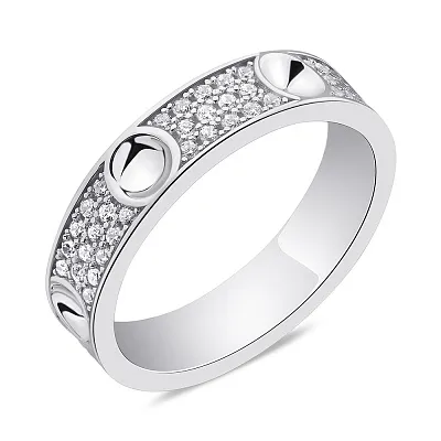 Серебряное кольцо с россыпью фианитов (арт. 7501/6084)