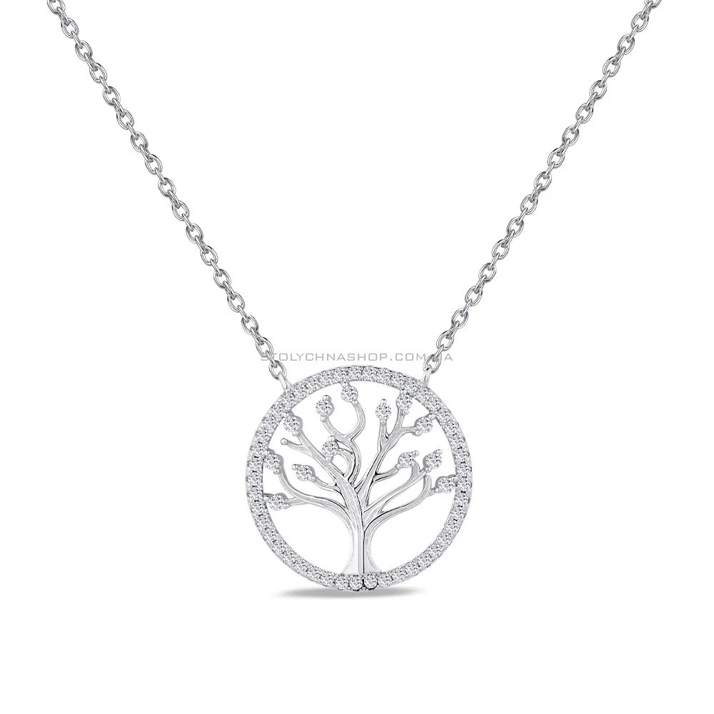 Кольє зі срібла "Сімейне дерево" з фіанітами (арт. 7507/1154)