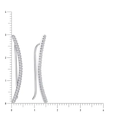 Срібні сережки-клаймбери з фіанітами (арт. 7502/3813)
