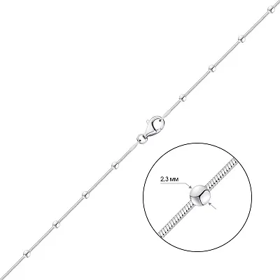 Серебряная цепочка плетения Снейк фантазийный (арт. 03021804)