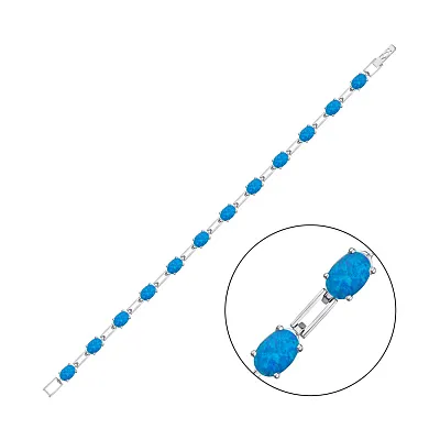 Срібний браслет з синім опалом  (арт. 7509/2238Пос)
