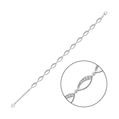 Срібний браслет з фіанітами (арт. 7509/4303)