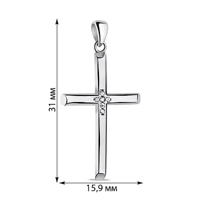 Серебряный крестик с фианитами (арт. 7503/4039)