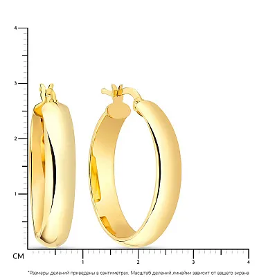 Золоті сережки-кільця в жовтому кольорі металу  (арт. 108412/30ж)