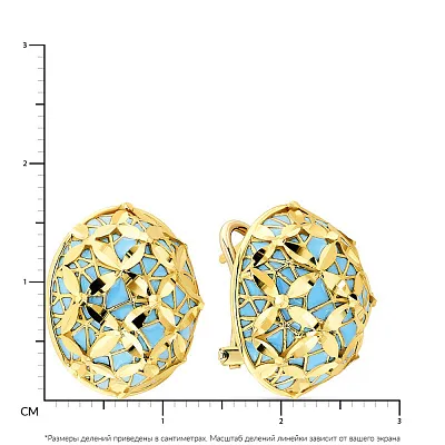Сережки Francelli из желтого золота с эмалью (арт. 108188жег)
