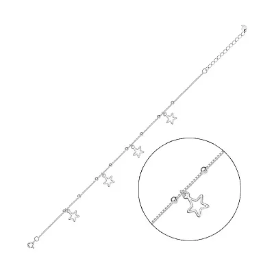 Серебряный браслет «Звезды» на ногу (арт. 7509/2206)