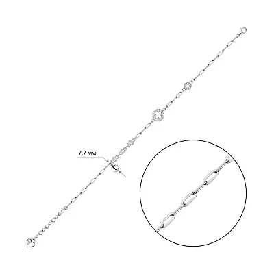 Срібний браслет з фіанітами  (арт. 7509/3984)