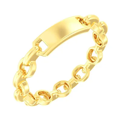 Кольцо из желтого золота без камней &quot;Звенья&quot; (арт. 140849ж)