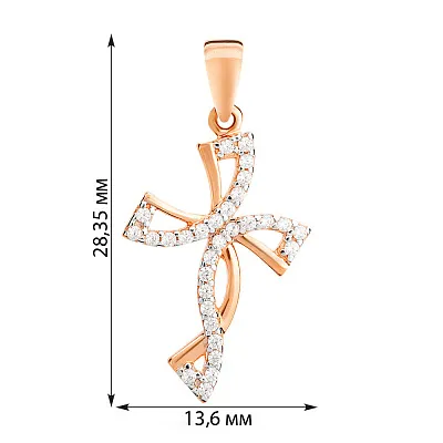 Подвеска-крестик с фианитами из золота (арт. 440399)