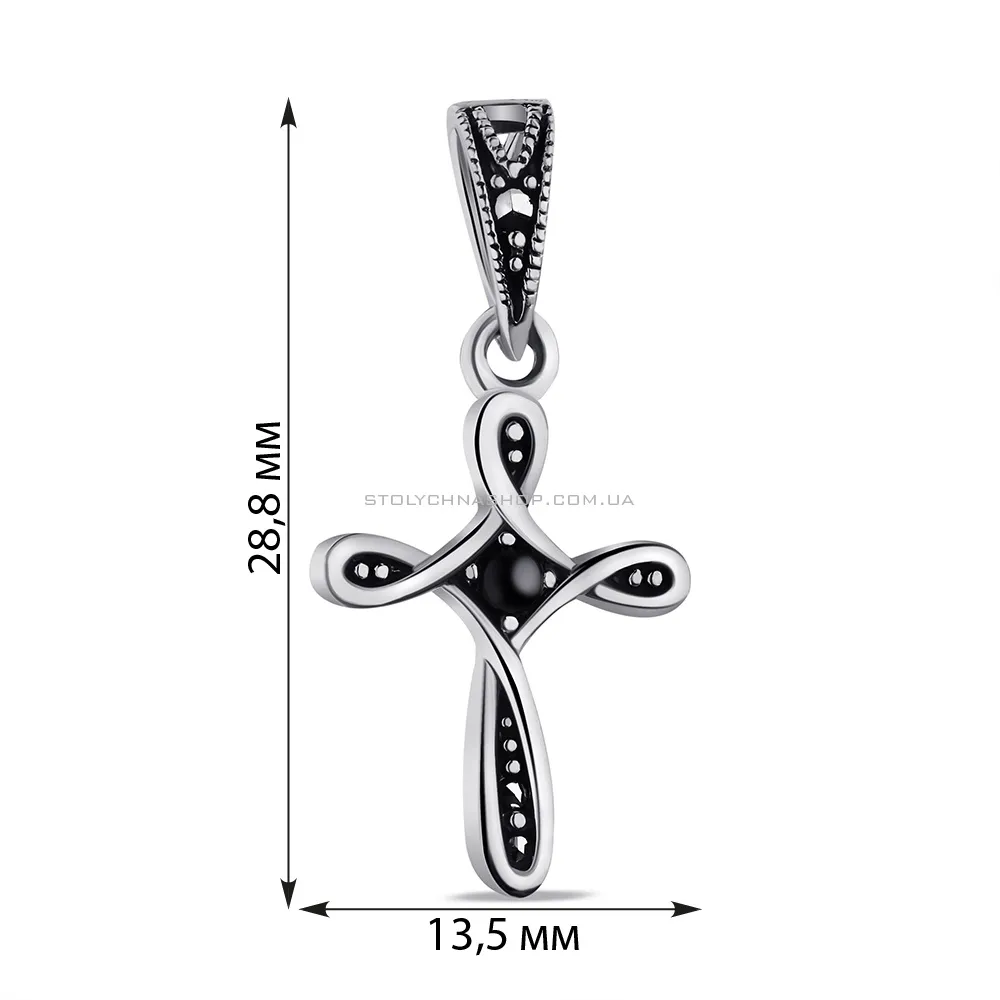Підвіс-хрестик зі срібла (арт. 7403/4101мрко) - 2 - цена