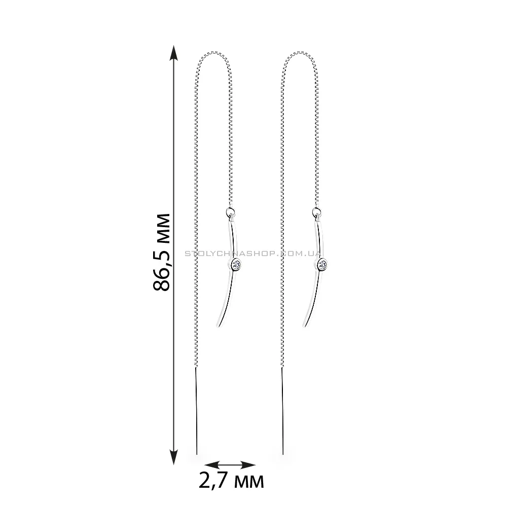 Довгі сережки-протяжки зі срібла (арт. 7502/4845) - 2 - цена