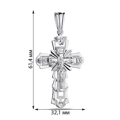 Масивний хрестик зі срібла з розп'яттям (арт. 7504/2-0113.0.2)